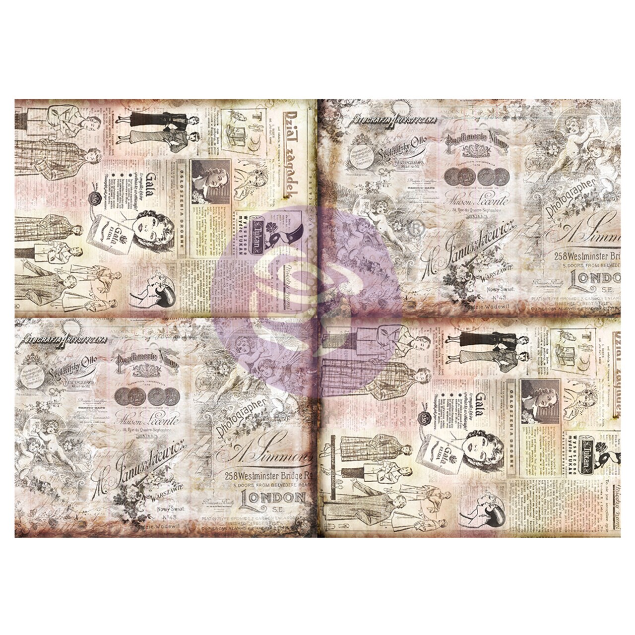 Prima Marketing Inc Art Daily - Decorative Paper Journaling Minis - Butterfly Messages - 6 Sheets, 70Cmx50Cm 655350968236